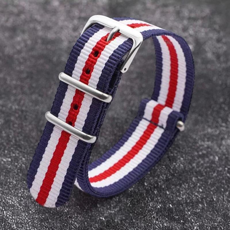 Regimental NATO Strap — Red / White / Blue
