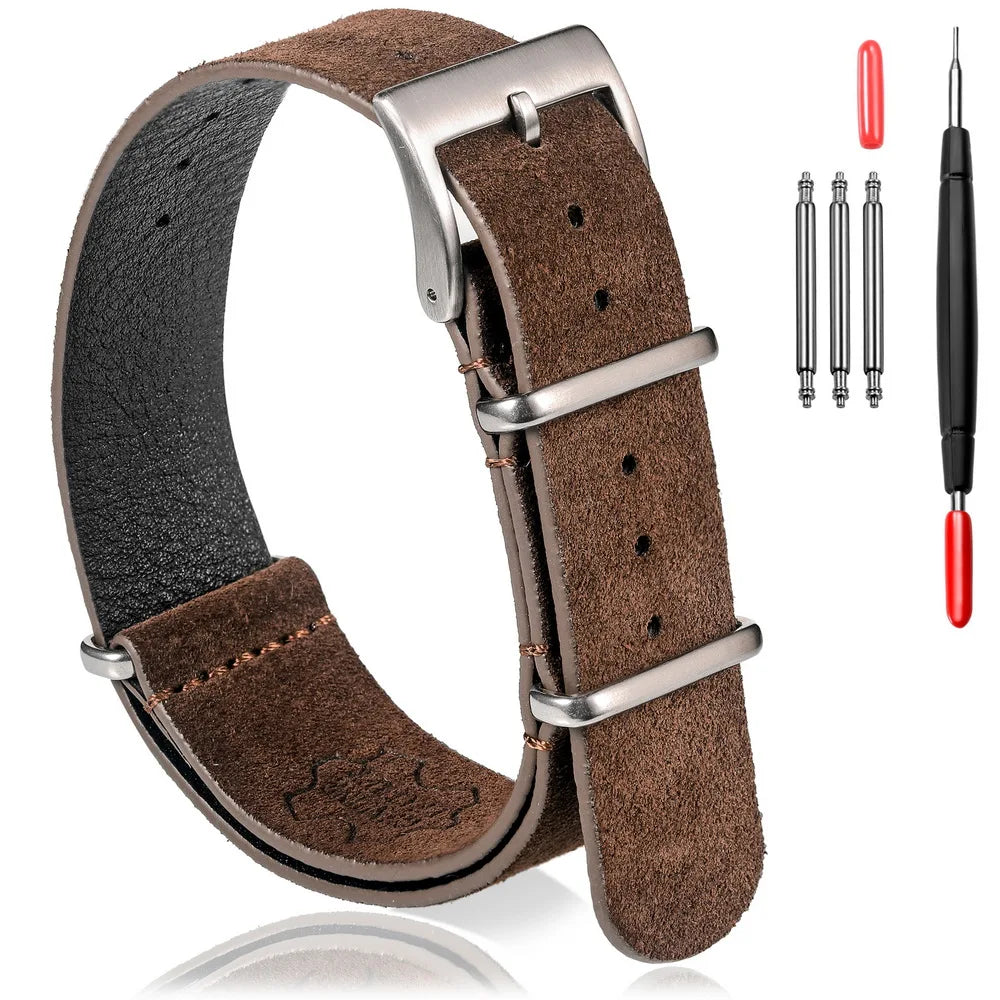 Leather NATO Strap — Coffee