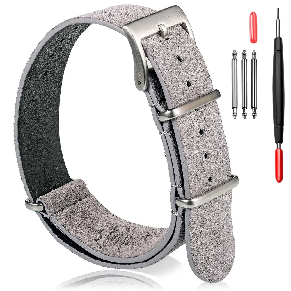 Leather NATO Strap — Gray
