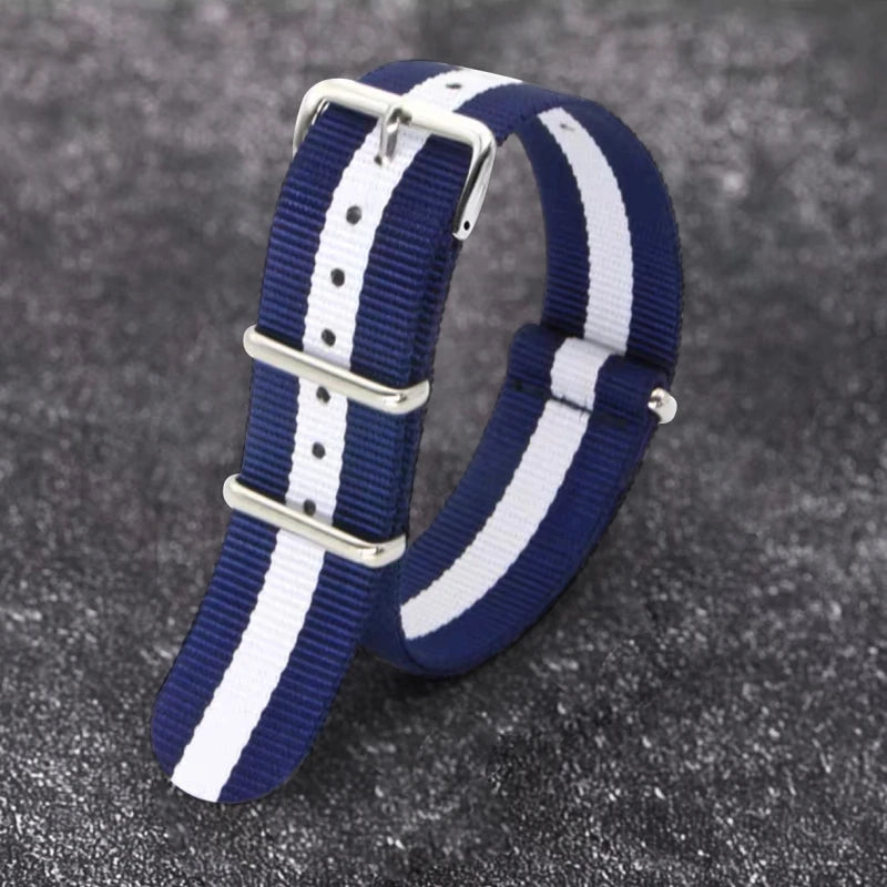 Regimental NATO Strap — Blue / White