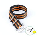 Regimental NATO Strap — Black / Orange Stripe