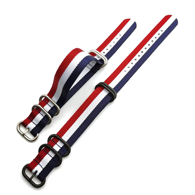 Regimental NATO Strap — Red / White / Blue