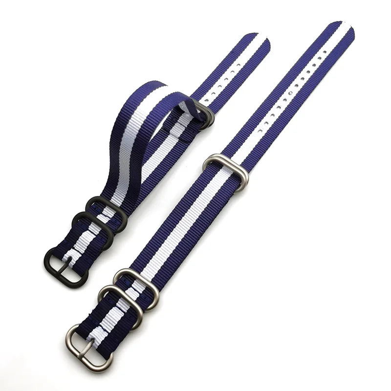 Regimental NATO Strap — Blue / White / Blue
