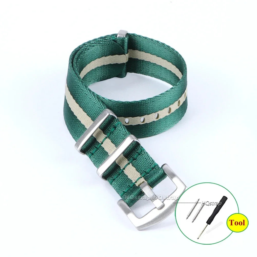 Classic NATO Strap — Green / Beige