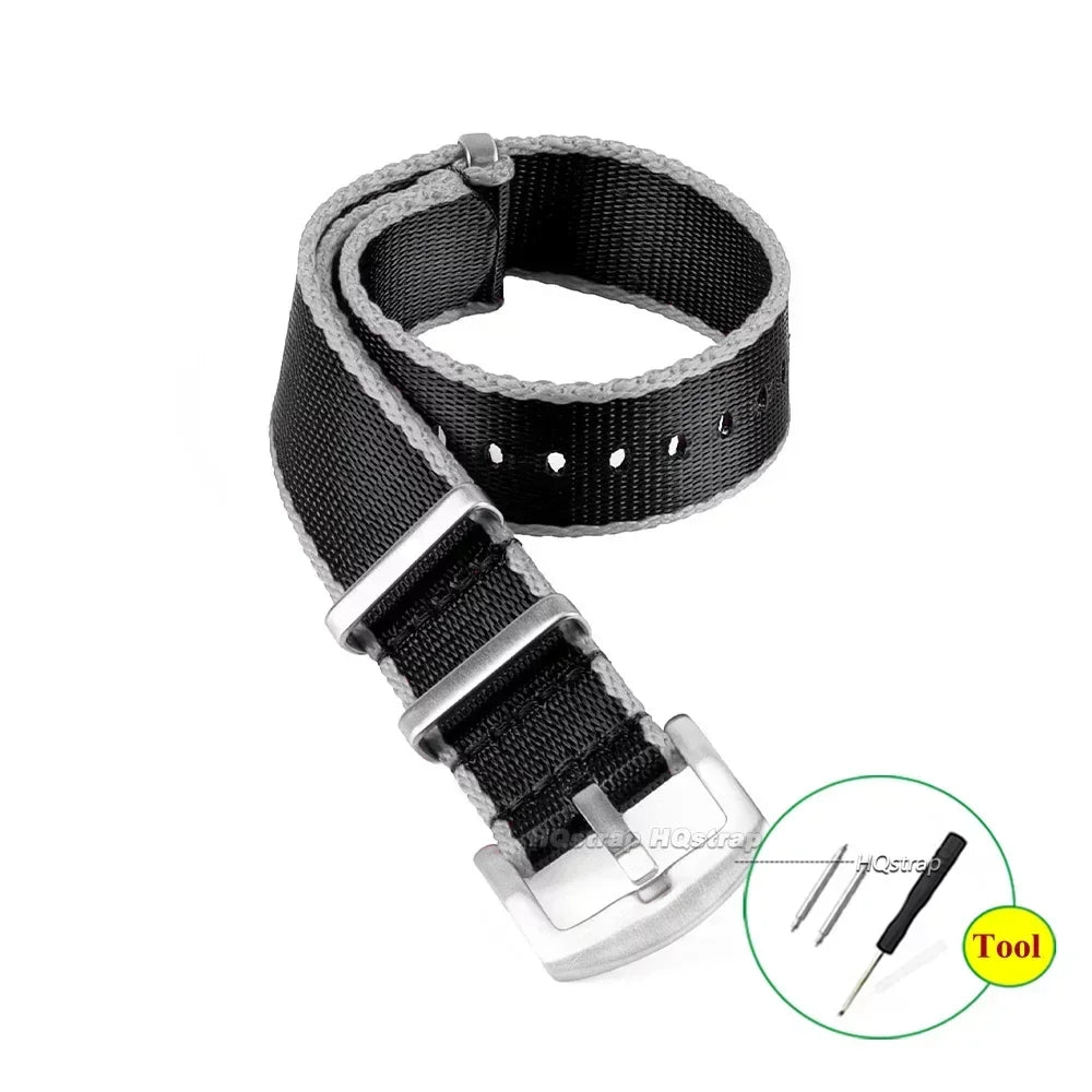 Classic NATO Strap — Black / Grey