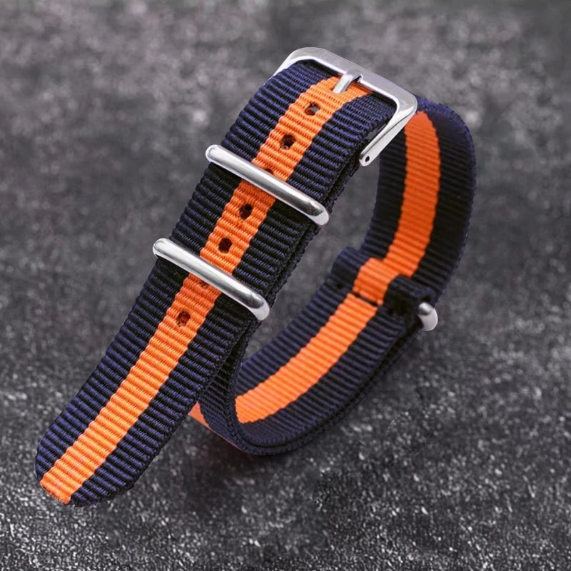 Regimental NATO Strap — Blue / Orange