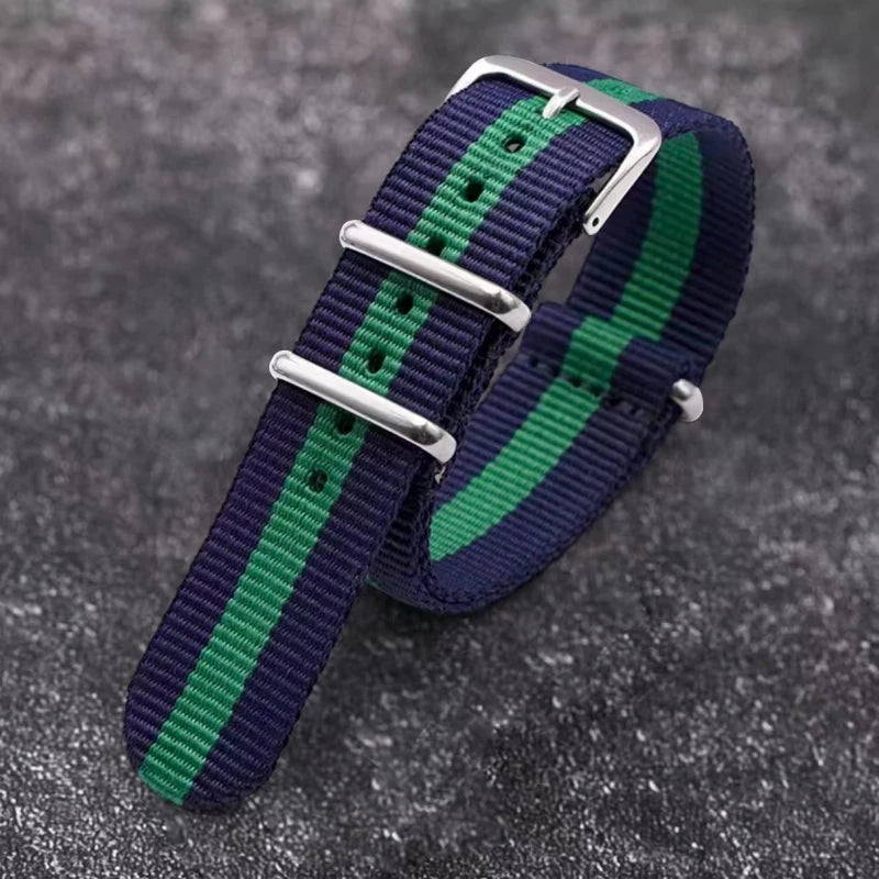 Regimental NATO Strap — Blue / Green